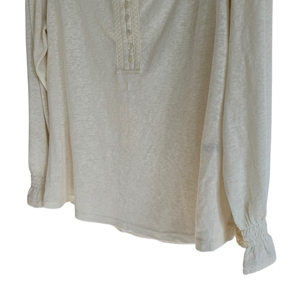 Sundance Ivory Crochet Detail Prairiecore Top, Size L - Picture 3 of 8